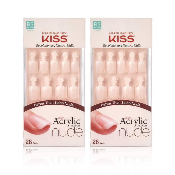 Kiss Nails Salon False Nails Acrylic Nude French - Breathtaking
