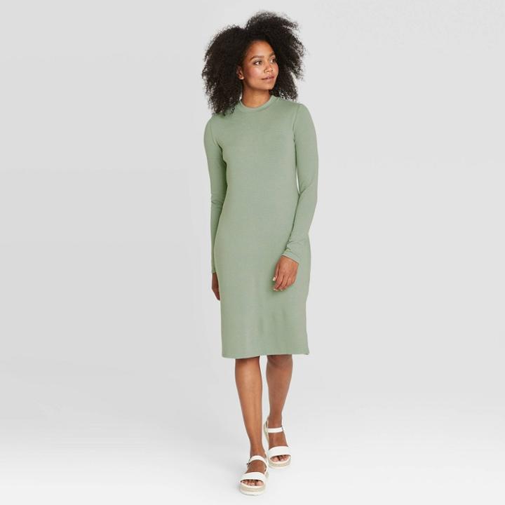Women's Long Sleeve Knit Dress - Prologue Gray