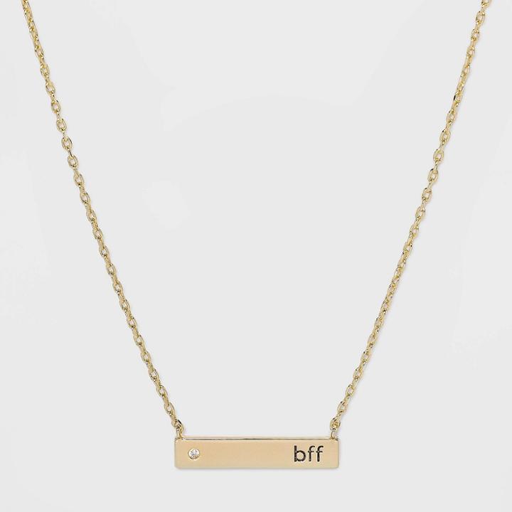 Beloved + Inspired Gold Dipped Silver Plated Chain Necklace Bar - Bff