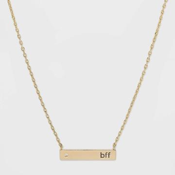 Beloved + Inspired Gold Dipped Silver Plated Chain Necklace Bar - Bff