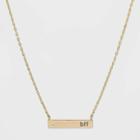 Beloved + Inspired Gold Dipped Silver Plated Chain Necklace Bar - Bff