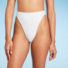 Women's Eyelette High Waist Ultra High Leg Extra Cheeky Bikini Bottom - Wild Fable White Xxs