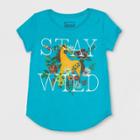 Girls' Spirit Riding Free Stay Wild Short Sleeve T-shirt - Turquoise Heather