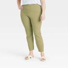 Women's Plus Size High-rise Skinny Ankle Pants - A New Day Green