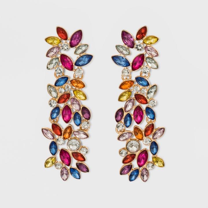 Sugarfix By Baublebar Colorful Crystal Drop Earrings - Rainbow, Girl's