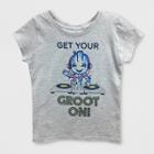 Girls' Marvel Guardians Of The Galaxy Groot Short Sleeve T-shirt - Heather Gray