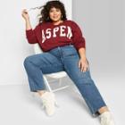 Women's Plus Size Oversized Crewneck Aspen Graphic Sweatshirt - Wild Fable 1x, Women's,