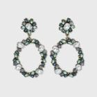 Sugarfix By Baublebar Glamorous Crystal Hoop Earrings - Emerald/blue, Women's, Green/blue