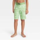 Boys' Palm Printed Swim Trunks - Art Class Green