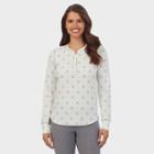 Warm Essentials By Cuddl Duds Women's Waffle Thermal Henley Shirt -