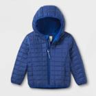 Toddler Microfleece Lined Puffer Jacket - Cat & Jack Blue