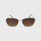 Women's Rimless Metal Oval Sunglasses - Wild Fable Brown