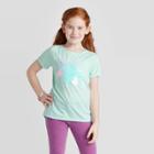 Petitegirls' Short Sleeve Flip Sequin Unicorn T-shirt - Cat & Jack Aqua Xs, Girl's, Green