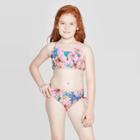 Girls' Soft Tropics Bikini Set - Art Class Coral