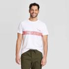 Men's Standard Fit Short Sleeve Crew Neck Chest Stripe Graphic T-shirt - Goodfellow & Co White S, Men's,