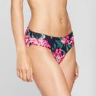 Women's Scallop Cheeky Hipster Bikini Bottom - Xhilaration Navy Floral