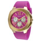 Tko Orlogi Women's Tko Multiple Function Rubber Strap Watch - Purple, Gold/purple