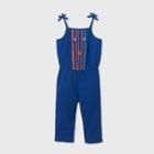 Toddler Girls' Embroidered Jumpsuit - Cat & Jack Blue