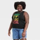 Women's Bob Marley Plus Size One Love Ribbed Graphic Tank Top - Black