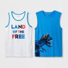Boys' 2pk Sleeveless Graphic T-shirt - Cat & Jack White/blue