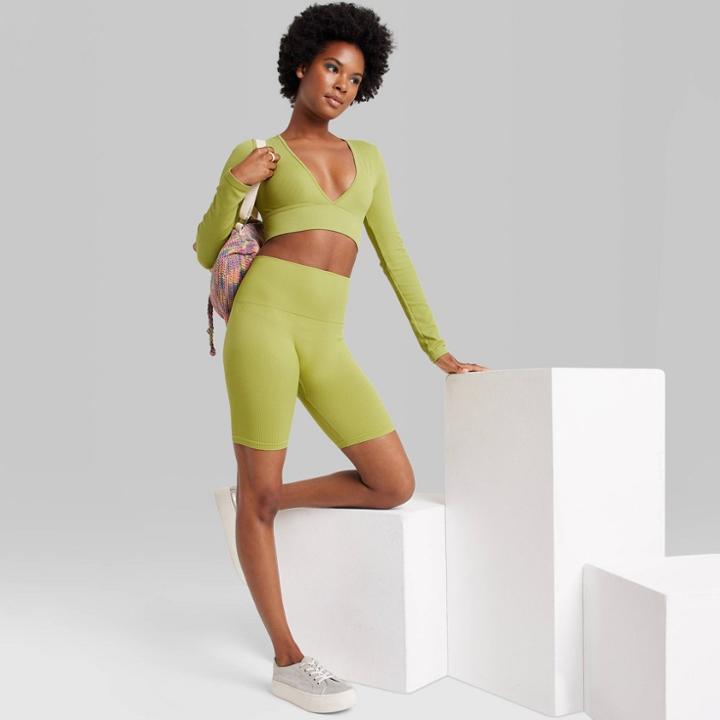 Women's High-rise Seamless Bike Shorts - Wild Fable