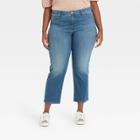 Women's Plus Size High-rise Slim Straight Fit Cropped Jeans - Universal Thread Medium Wash 14w,