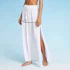 Women's Inset Trim Maxi Skirt Cover Up - Cover 2 Cover White