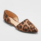 Women's Rebecca Wide Width Pointed Two Piece Ballet Flats - A New Day Brown 8w,