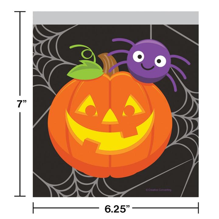 Creative Converting 10ct Pumpkin And Spider Favor Bags,