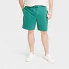 Men's Big & Tall 8.5 Regular Fit Ultra Soft Fleece Pull-on Shorts - Goodfellow & Co Green
