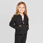 Toddler Girls' Long Sleeve Cat Hood Sweatshirt - Cat & Jack Black, Toddler Girl's,
