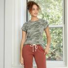 Women's Camo Print Short Sleeve T-shirt - Universal Thread Camouflage Green