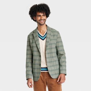 Houston White Adult Suit Jacket - Green Checkered Xxs/xs