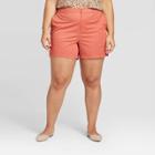 Women's Plus Size Twill Chino Shorts - A New Day Coral 14w, Women's, Pink