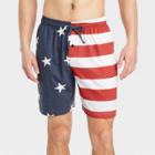 Mad Engine Men's Americana Flag Pajama Shorts - Navy Blue