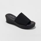 Girls' #stretch Wedge Sandals Stevies - Black