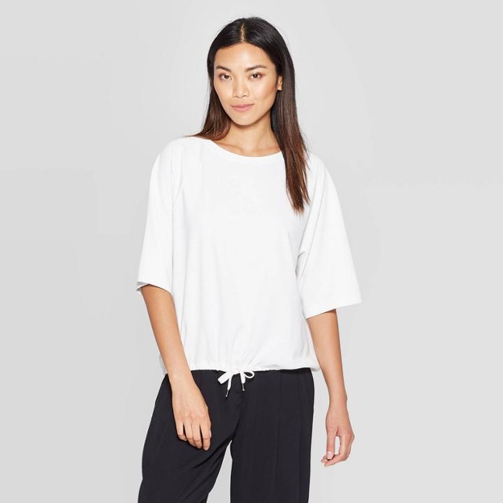 Women's 3/4 Sleeve Crewneck Shirt - Prologue White