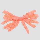 Girls' Bow With Dot Print Curly Ribbon Clip - Cat & Jack Neon Coral (pink)