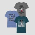 Boys' Mickey Mouse & Friends 3pk Short Sleeve T-shirt - Indigo/green/gray