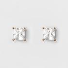 Women's Square Crystal Stud - A New Day Gold/clear