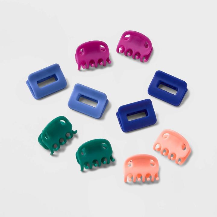 Mini Claw Hair Clips Set 10pc - Universal Thread Multicolor Brights
