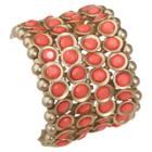Zirconite Multi-strand Bracelet With Bezel Crystals - Pink Coral