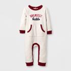 Baby Boys' 'greatest Kiddo' Long Sleeve Romper - Cat & Jack Cream Newborn, Boy's, Brown