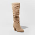 Women's Lanae Wide Width Scrunch Fashion Boots - Universal Thread Taupe (brown) 10w,