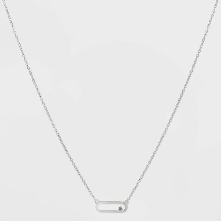 Sterling Silver Cubic Zirconia Open Link Necklace - A New Day