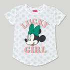 Toddler Girls' Disney Mickey Mouse & Friends Minnie Mouse Short Sleeve Lucky T-shirt - Ivory