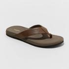 Men's Guy Flip Flop Sandals - Goodfellow & Co Brown S, Men's,