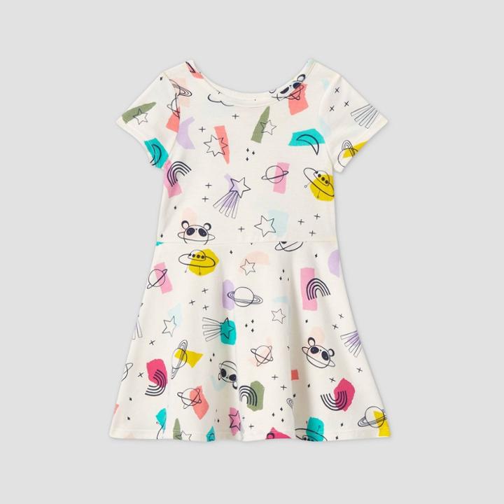 Petitetoddler Girls' Short Sleeve Knit Dress - Cat & Jack Cream