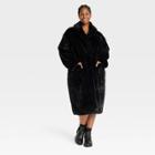 Women's Plus Size Curly Faux Fur Jacket - Ava & Viv Black