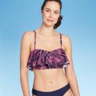 Women's Long Line Flounce Bikini Top - Kona Sol Purple S, Women's, Size: Small,